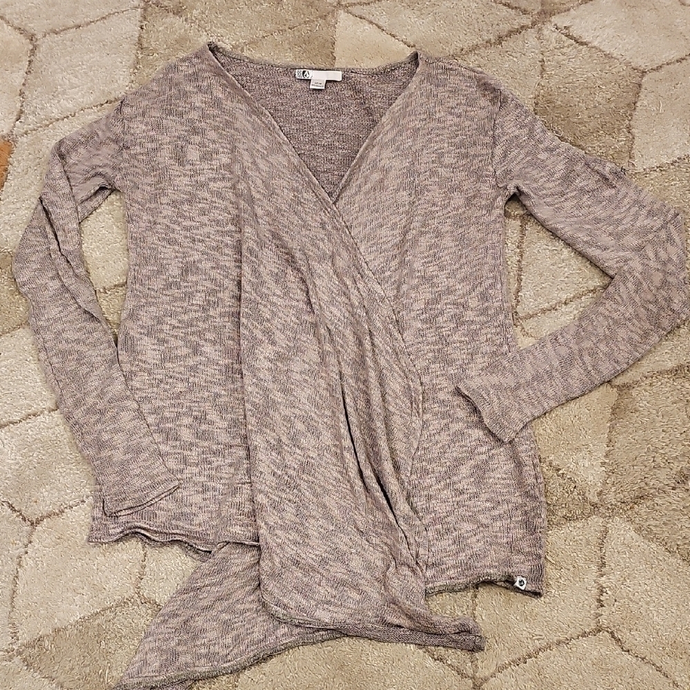 Volcom Gray Cardigan with Textured Knit